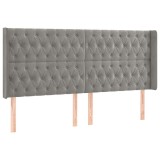 Cumpara ieftin Tablie de pat cu aripioare gri deschis 203x16x118/128cm catifea