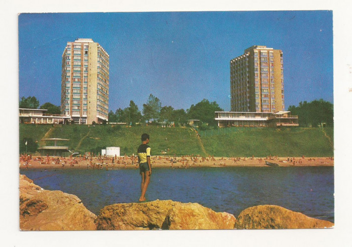 RC14 -Carte Postala-Eforie Nord, Hotelul Meduza si Steaua de mare circulata 1983