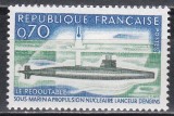 Franta 1969 - Primul submarin nuclear francez &bdquo;Le Redoutable&rdquo;, MNH, Nestampilat