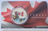 50 cents 2025 Solomon Islands, Canadian Maple Leaf , tiraj foarte mic 499 exemplare, Brilliant uncirculated, Coincard