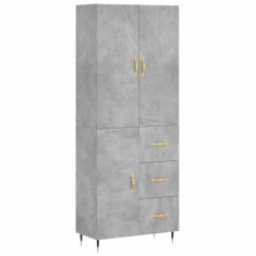Dulap inalt, gri beton, 69,5x34x180, lemn compozit