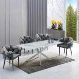 Scaun Dining Modern Din Catifea Si Cadru Metalic Buc 256 GRI
