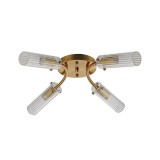 Lustra Klausen Spire PL4 Cupru 11x49x43cm, Plafoniera Moderna 4xE14 pentru Living si Dormitor, Design Elegant din Metal si Sticla, Montaj Jos