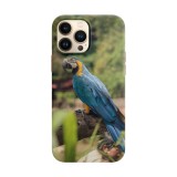 Husa compatibila cu Apple iPhone 14 Pro Max model BLUE AND GOLD MACAW, Silicon, TPU, Viceversa, Transparent, Carcasa