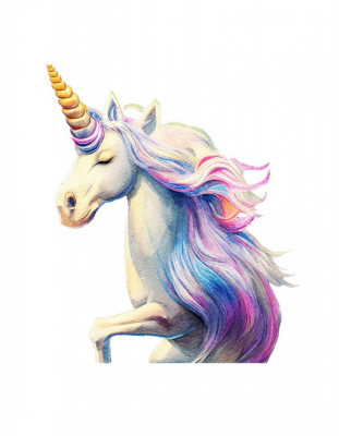 Sticker decorativ Unicorn, Mov, 70 cm, 1223ST-5 foto