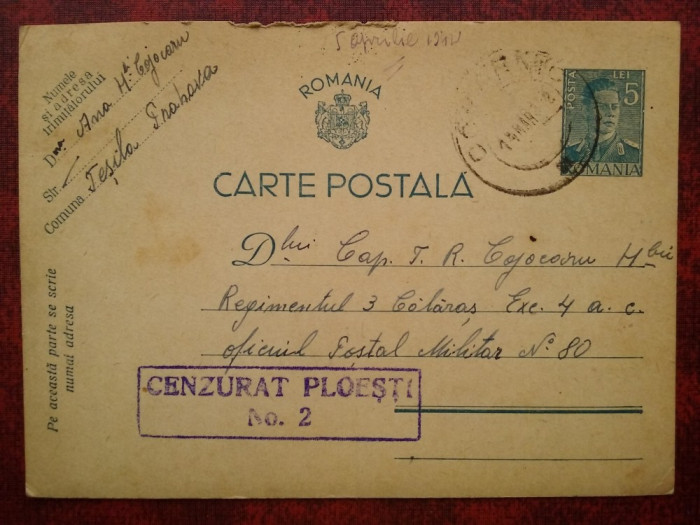 1942-C.P. circ.CENZURAT Ploiesti2-Ploiesti-Comarnic