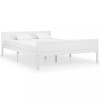 Gossi cadru de pat, alb, 140x200 cm, lemn de pin masiv