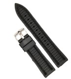 Curea Ceas Silicon Negru &ndash; 20/18 mm &ndash; Grosime 4 mm &ndash; Cusătură Neagră &ndash; Design