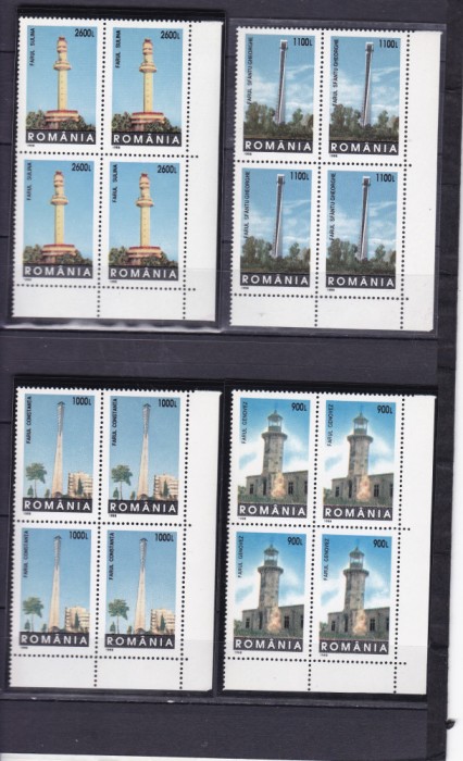 ROMANIA 1998 LP 1474 FARURI BLOCURI DE 4 TIMBRE MNH
