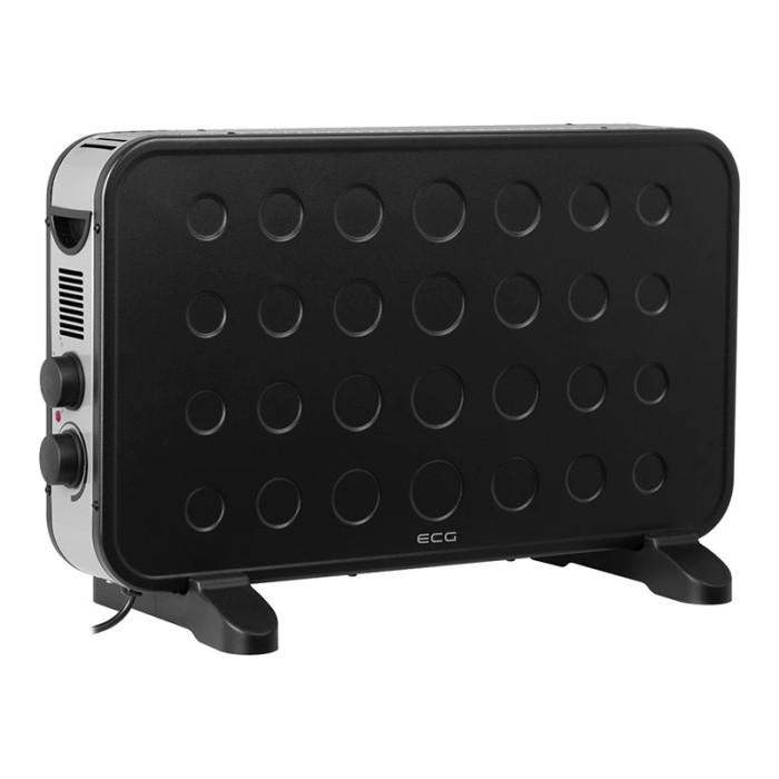 Convector electric de podea ECG, 2000 W, 2 trepte putere, metal/plastic, termostat reglabil, Negru