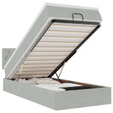Cumpara ieftin Cadru de pat otoman cu saltea Gri deschis 100x200cm catifea