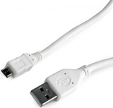 CABLU alimentare si date GEMBIRD, pt. smartphone, USB 2.0 (T) la Micro-USB 2.0 (T), 1m, alb, &quot;CCP-mUSB2-AMBM-W-1M&quot; (timbru verde 0.08 lei)