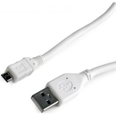 CABLU alimentare si date GEMBIRD, pt. smartphone, USB 2.0 (T) la Micro-USB 2.0 (T), 1m, alb, &quot;CCP-mUSB2-AMBM-W-1M&quot; (timbru verde 0.08 lei)