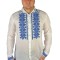 Bluza tip ie barbati R187 alb pur/albastru , marimea 2XL