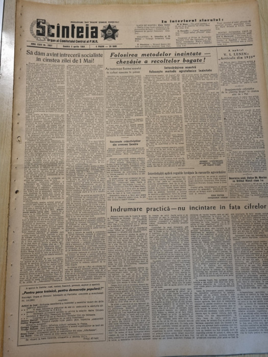 scanteia 3 aprilie 1954-art. oradea,timisoara,lugoj,gurghiu reghin