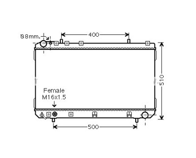 Radiator racire SSangYong Korando, 12.1996-2006, motor 2.9 D, 72 kw, diesel; 2.3, 103 kw, benzina, cutie manuala, cu/fara AC, 678x418x26 mm, aluminiu foto
