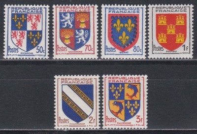 Franta 1953 - Steme de departamente franceze, 2 Serii, MNH foto