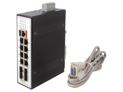 Switch Ethernet Administrabil 12 Porturi 24-57VDC 18W foto