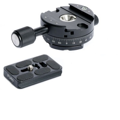 Kit QR-01 Patina quick-release panoramica 360 grade + placuta PU-60 tip Arca-Swiss cu filet 1/4 foto