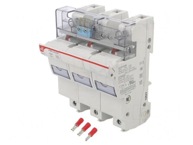 Clemă Siguranțe 100A 22x58mm pentru Șină DIN IP20