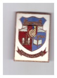 Insigna RSR Stema orasului Targu Mures, Romania de la 1950