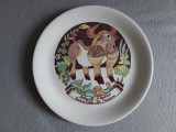 Farfurie decorativă vintage de colecție, ceramică, design Giovanni De Simone, produsă de Ceraminter pentru Autogrill, anii &rsquo;80, Made in Italy, 25cm