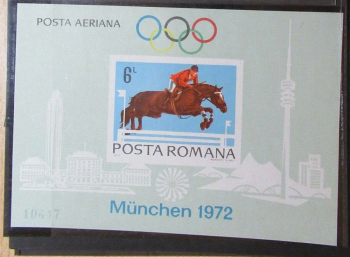 ROMANIA 1972 LP 789 - SPORT , MUNCHEN COLITA NESTAMPILATA