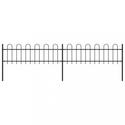 Gard de gradina cu varf curbat, negru, 3,4 m, otel GartenMobel Dekor foto