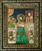 Icoana pictată pe sticlă 1988 Sf Ioan Botezatorul și Sf Nicolae inramata 25x31 cm