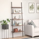 vidaXL Raft &icirc;nclinat cu 5 niveluri maro &icirc;nchis / negru 64x34x185,5 cm 336377