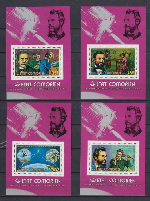 UNIUNEA COMORELOR 1976 TRANSMISIUNI MI. BL.38-39-40-41 MNH