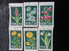 Serie timbre flora flori plante Germania DDR stampilate foto
