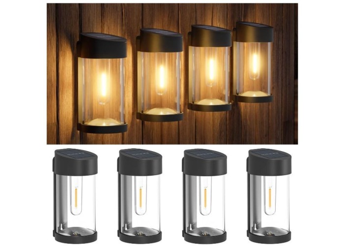 Set 4 lampi solare pentru exterior Woolmug, fara fir, impermeabile - RESIGILAT