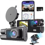 Camera Auto Tripla de bord Full HD 1080P VisionHub&reg;, WIFI, G-Senzor Reglabil, Aplicatie Pe Telefon, Night Vision, Loop Recording, Unghi Larg 170&deg;, Ecr