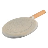 Tigaie clatite antiaderenta 28 cm cu maner din lemn, design modern, distributie uniforma a caldurii, compatibila cu plite pe gaz si electrice Brivoo&reg;