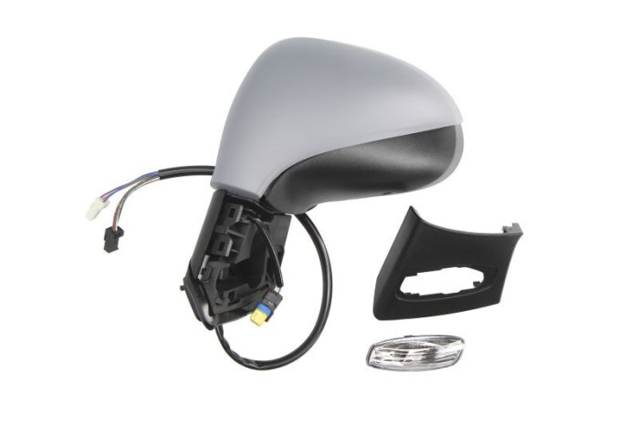 Oglinda exterioara Peugeot 207 (W_) 05.2006-12.2013 , 9 pini, pliabila, stanga View Max crom convex carcasa prevopsita grunduita reglare electrica cu
