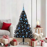 vidaXL Pom de Crăciun artificial pre-iluminat Negru 150 cm PVC 3397135