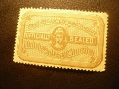 Timbru fiscal SUA Officially Sealed Post Office 1881 foto