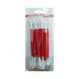 Set 9 instrumente de cofetarie pentru modelat si decor, plastic, rosu
