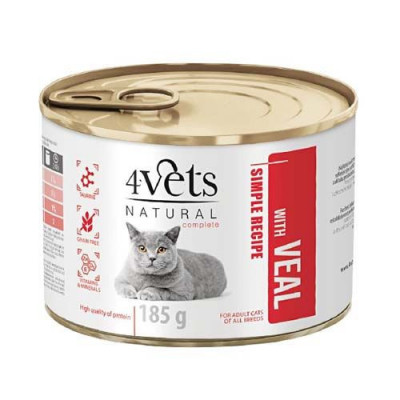 4Vets Cat Natural Simple Recipe with Veal 185 g foto