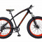 Bicicleta Fat Bike FIVE Spin cadru otel culoare negru portocaliu