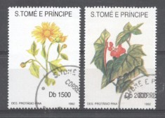 Sao Tome e Principe 1992 Flowers, high values, used G.116