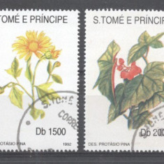 Sao Tome e Principe 1992 Flowers, high values, used G.116