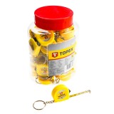 Mini ruleta Topex 1 m cu breloc, compacta, set 40 bucati/borcan