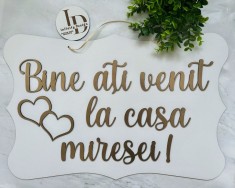 Nunta - Placute bine ati venit set de 2 bucati foto