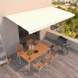 vidaXL Copertină retractabilă manual, crem, 600x350 cm
