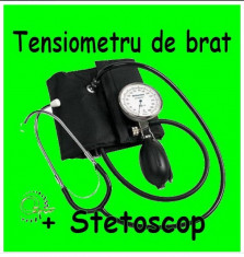 Tensiometru Mecanic, Stetoscop, Aneroid, Geanta Depozitare foto