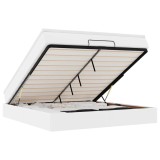 Cumpara ieftin Cadru de pat otoman cu saltea alb 160x200cm piele artificiala