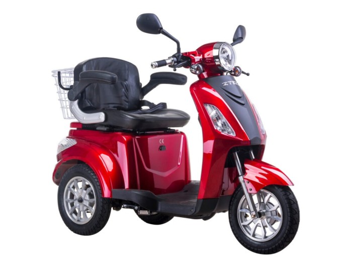 Tricicleta electrica ZT-15-D TRILUX cu EEC, motor 900W, 48V 20Ah, viteza 25km/h, autonomie 50km, nu necesita permis - Roșu