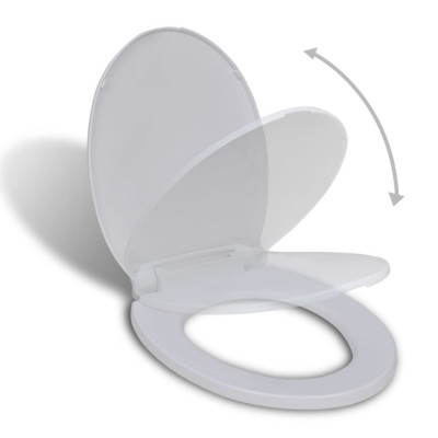 vidaXL Capac WC cu &amp;icirc;nchidere silențioasă, alb, oval foto